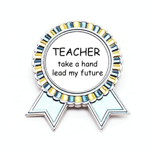 Broche Teacher Take A Hand inspirante en métal pour célébrer la vocation d'enseigner
