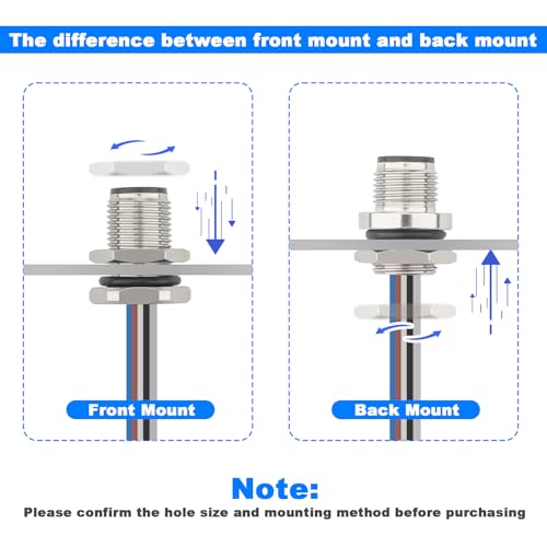 Conector M12 5 Pines Macho Panel Frontal 2 Pzas 0.2m miniatura 6