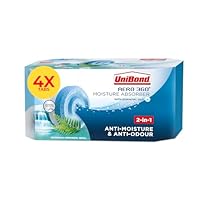 UniBond AERO 360 Moisture Absorber Waterfall Freshness Refill Tab, Aromatherapy, Ultra-Absorbent and Odour-Neutralising, for AERO 360 Dehumidifier, Condensation Absorbers, Four Pack (4 x 450g)