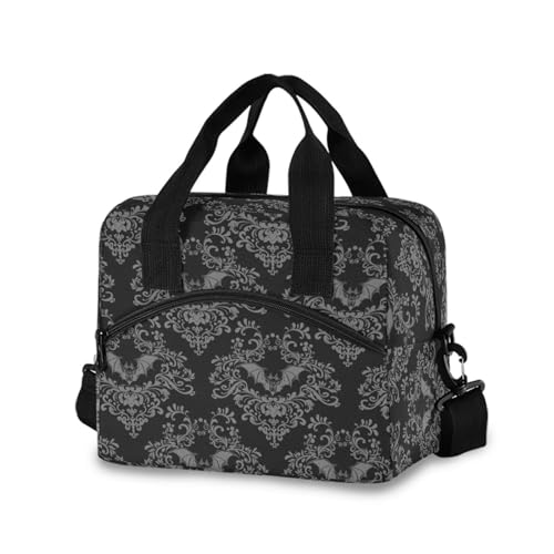 Goth Bat Insulated Lunch Bag Reusable Lunch Tote Bag Cooler Bag