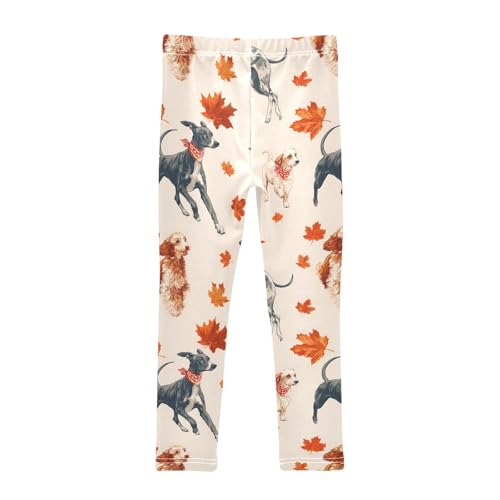 Maple Leaf Dog Girls Leggings Soft Stretch Workout Yoga Dance Pants for Kids Casual Tights2