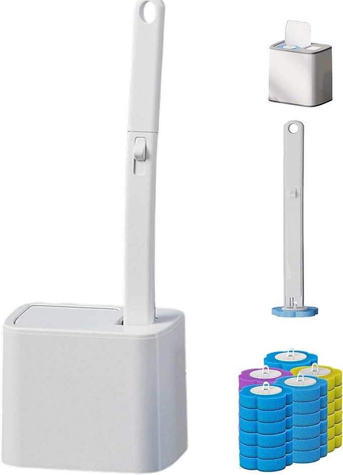 Têtes de brosse de rechange et brosse WC jetable blanche pour un entretien sain du lavabo