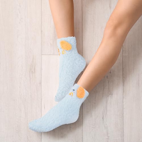 Image of Benefeet Sox Funny Animal Fuzzy Socks for Women Girls - Cute Fluffy Slippers, Cozy Warm Winter Plush Sleeping Socks