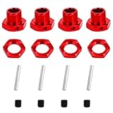 17mm Red Aluminum Wheel Hex Nut Set Upgrade Kit for Arrma 1/8 Typhon 6S 1/7Mojave Felony Infraction Limitless (Red)
