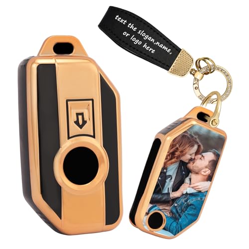 Protection de clé de moto pour BMW R1250GS et R1200GS, coque noire personnalisée avec texte