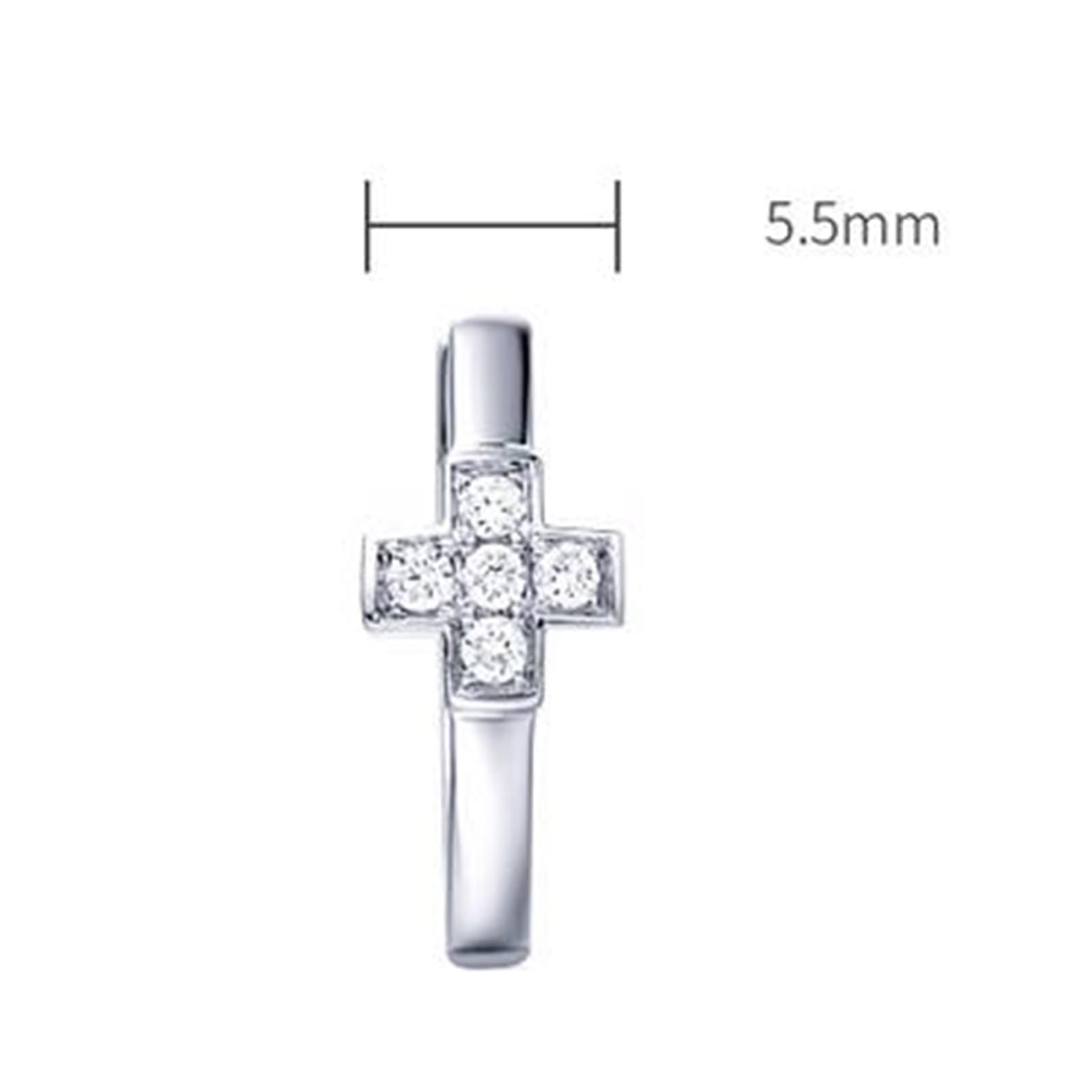 Epinki Prawdziwa biżuteria Creole Hoop 9K/14K/18K białe złoto, krzyż kolczyki na sztyfcie Boże Narodzenie z laboratorium diamentowe okrągłe szlify, kolczyki damskie 18/14/9-karatowe złoto, 18-karatowe