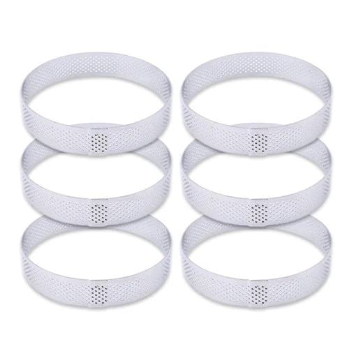 PPQIRU Anillo para Tartas Molde for Tarta de Acero Inoxidable de 6, 8 y 10 CM, Anillo for Pastel, moldes for Mousse, Galletas, pastelería, Cortador Circular, Anillo Perforado para Hornear(6PCS 10CM)