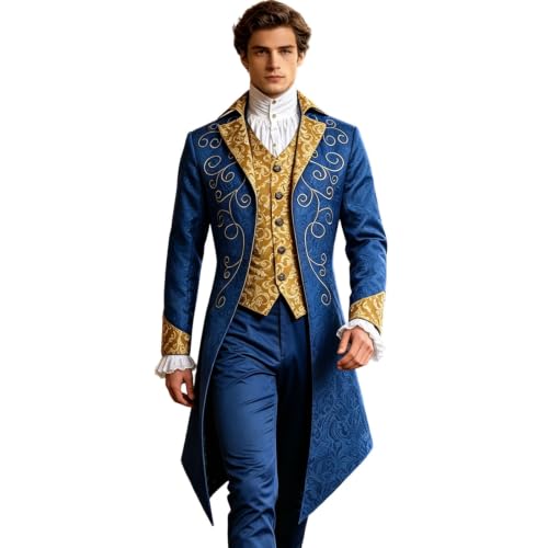 Chaqueta Medieval Hombre con Bordado Gótico Renacentista