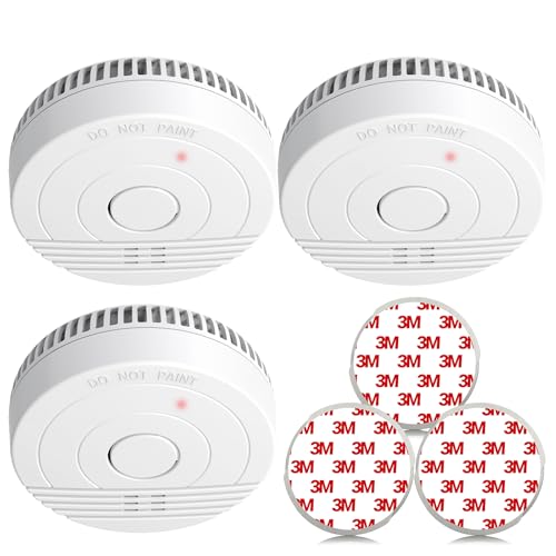 Andyssey GS536GC Batterie Rauchmelder mit Magnethalterung, Feuer Detektor mit Fotoelektrischem Sensor, Zertifiziert DIN EN14604, 85 dB Alarmlautstärke, 3 Stück