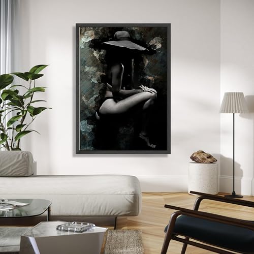 Art mural artistique femme noir et blanc impression haute def