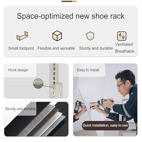 Organizador de zapatos de metal ajustable y resistente, armario de almacenamiento apilable con diseño extraíble, ahorro de espacio, almacenamiento independiente de zapatos para la entrada del hogar