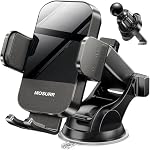 Mosurr Phone Holder Car Mount: Dual Installation (Suction & Vent Clip), 360° Rotation & Telescopic Arm for Stable GPS Navigation, Hands-Free Calls, Driving Safety, Gifts fits for All Phones 4.7-7 Inch