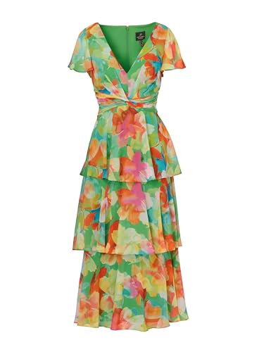 Image of Adrianna Papell Women's Tiered Chiffon Midi Dress