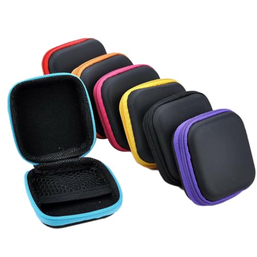 Mikikit Small Pouch Storage Case for Headphone Earphone Earbud Case Pouch Storage Bags Earbud Earphone Carrying Ear Case Earbuds Small Bag Travel Orange