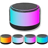 Portable Bluetooth Speaker, Wireless Speaker with RGB LED Light, TWS Dual Pairing, HD Sound, TF Card Play Support, Mini Portable Speaker for Travel, Outdoor, Party, Beach, Camping, Travel, Biking