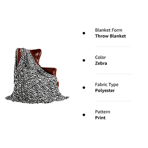 Merrylife Throw Blanket Couch | Soft Decorative Ultra-Plush Soft Colorful Blanket| King Size Travel Throws Oversized |(90" 102", Zebra) #TOP5