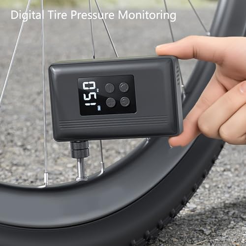 Pompe pneu vélo gonflage rapide écran numérique précision LED léger - 2