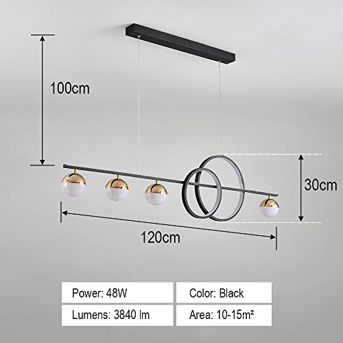 Lustre LED suspendu 48W à hauteur réglable 120cm et intensité variable par télécommande - 4