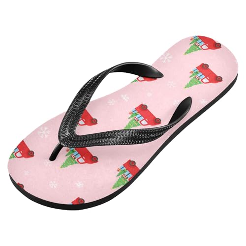 Burbuja Red Trucks Flip Flops for Women Men, Soft Thong Sandals Rubber Slippers for Pool Beach Essentials2