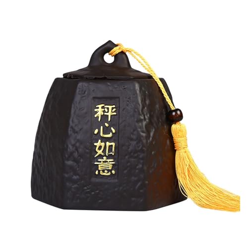 Lata de té de arcilla morada, lata de té retro, lata sellada a prueba de humedad, lata de té de cerámica en relieve, tarro for almacenar té