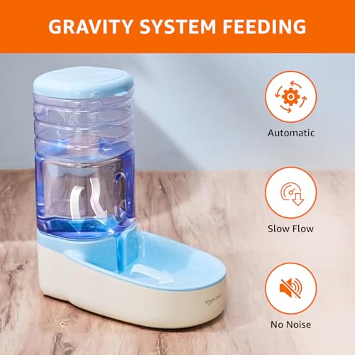 Image of Amazon Basics Automatic Gravity Water Dispenser | Non-Toxic Plastic Material | 3.8 Liters | White | for Dogs, Cats, Puppies & Kittens