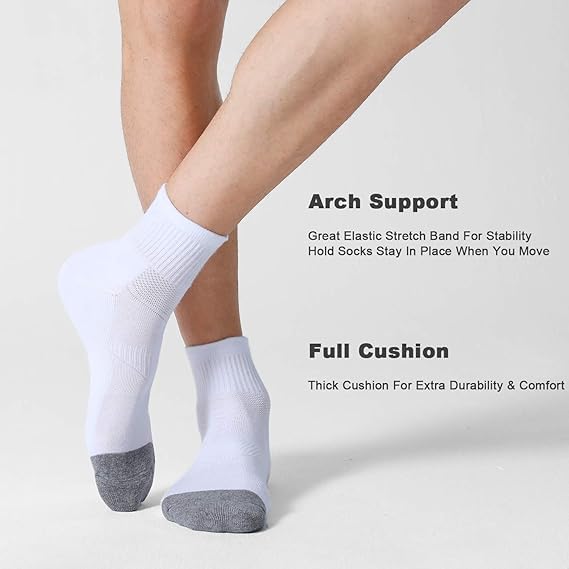 Image of Men's Low Cut Ankle Socks Pack | Bamboo Cushioned Sports Socks for Gym, Running, Walking