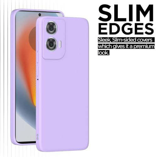 Image of Pikkme Back Cover for Motorola Moto Edge 50 Fusion 5G / Motorola Moto G96 5G | Slim Soft Matte Silicone Cover with Camera Protection & Shockproof Bumper Case (Purple)