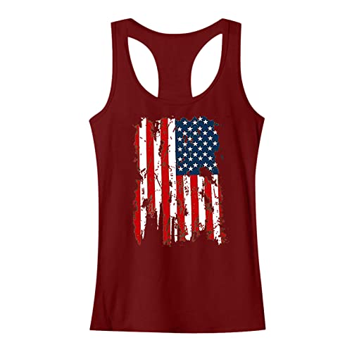 Ophpy Racer Back Tank Tops Womens 4Th Of July Workout Tank Top Summer Loose Fit American Flag Shirts Cooling Racerback Tanks #TOP3