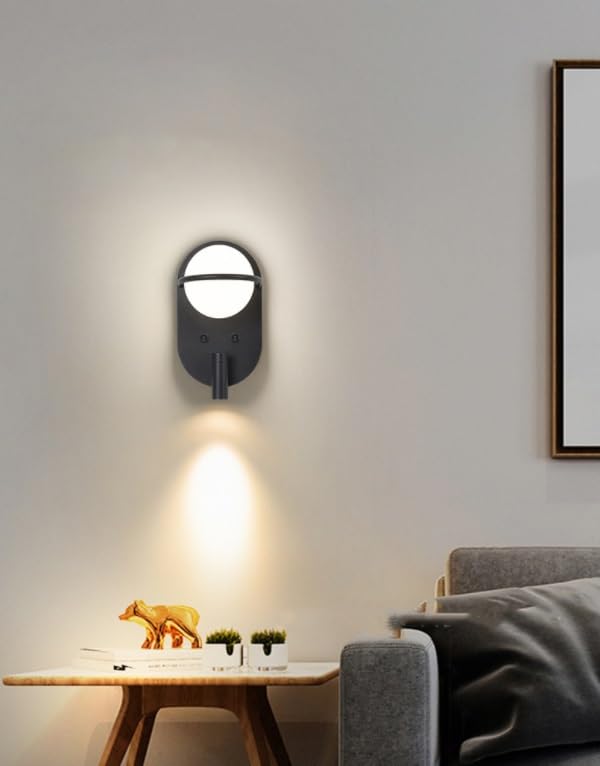 Applique murale ronde LED salon en fer et aluminium à intensité variable