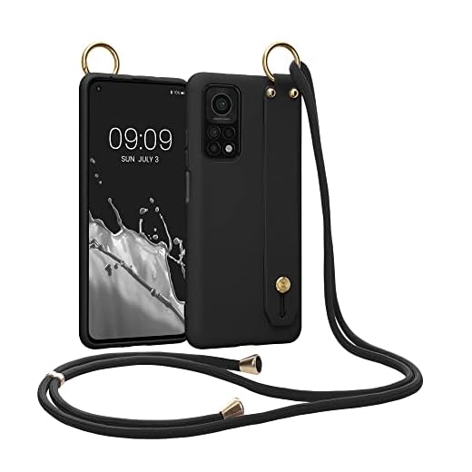kwmobile Fodral kompatibelt med Xiaomi Mi 10T/Mi 10T Pro – mobiltelefonfodral med ögla ring – mobiltelefonfodral i svart