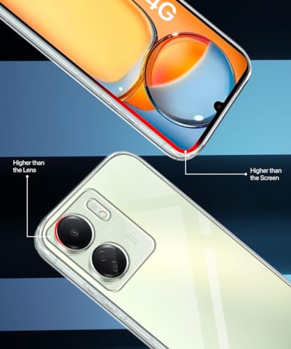 Image of WOW IMAGINE Crystal Clear Transparent Back Case Cover for Redmi 13C 4G | Poco C65 | Full Device & Camera Protection Shockproof TPU Silicone Back Cover Case - Transparent