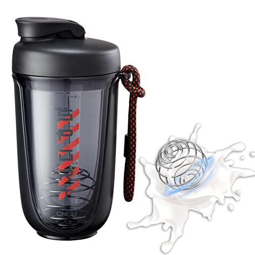 EYSOO Protein Shaker Bottle 20 oz Shaker Bottle for Protein Mixes Leakproof BPA Free Protein Shaker with Blender Ball for Gym Fitness (Black)