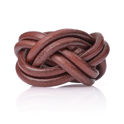 Jambor Pasapañoleta Scout. Nudo Gilwell. Pasador de pañuelo o Fular de pañoletas para Scouts y Guides. Woggle. (4 lazadas, Caoba, L)