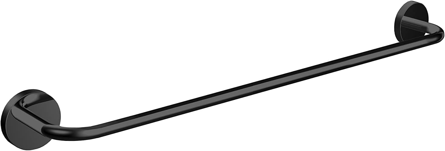 Emco Round Wall Mounted Bath Towel Rail 500mm Metal Towel Rail Towel Rail for Hand and Bath Towels, Matt Black