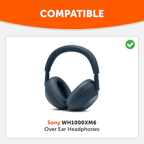 Image of WC PadZ XM6 - Premium Replacement Earpads Compatible with Sony WH-1000XM6 Headphones by Wicked Cushions | Enhanced Comfort, Durable PU Leather & Sound Isolation | Midnight Blue