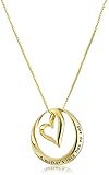 Sterling Silver A Mother's Love Has No End Open Heart Circle Pendant Necklace, 18