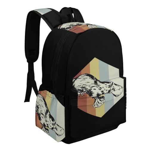Rainbow Platypus Lightweight Travel Laptop Backpack Camping Daypack with Side Pockets for Shopping Work University2