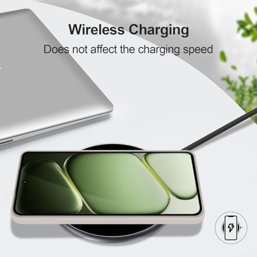 Image of DIZORO Microfiber Candy Compatible for Oneplus Nord 6 5G Smooth Touch Cushion Liquid Soft Silicone Gel Rubber Phone Case Non-Slip Full Body Protective Shockproof Back Cover - Stone