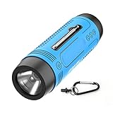 LAMA Multifunktion Bluetooth Lautsprecher mit Taschenlampe Radio Power Bank Klein Tragbar IPX5 Wasserdicht Bluetooth 5.0 Speaker Unterstützt USB TF Karte AUX FM für Outdoor Fahrrad Camping Sport Blau