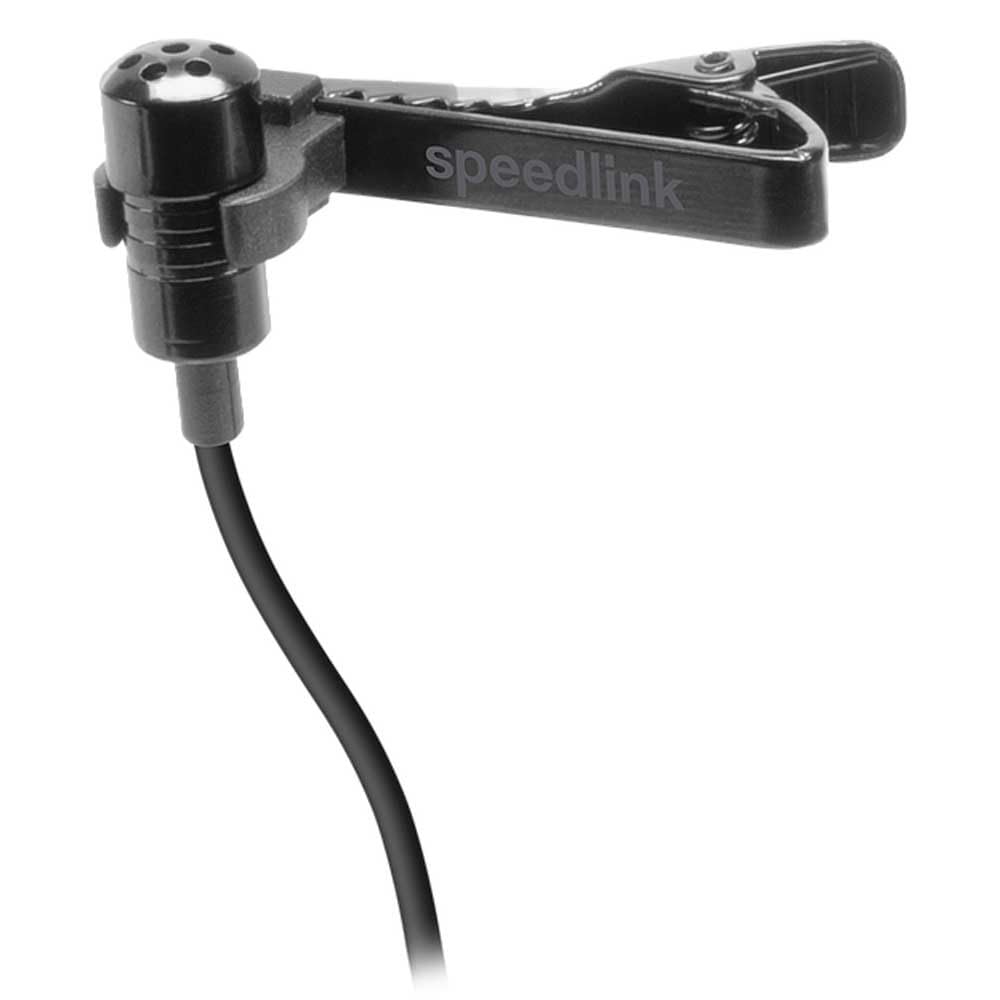 Speedlink Spes Clip-On Microphone SL-8691-SBK-01, Metal Casing, Noise Suppression, Flexible Usage, Detachable Metal Clip, 3.5 Millilitre Jack Plug, Black