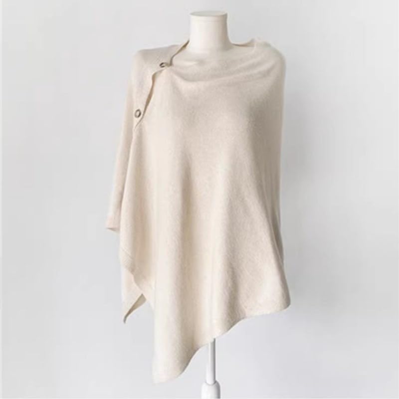 Scialle Donna,Scialli E Mantelle Di Lana Per Donna Maglione Senza Maniche Poncho Lavorato A Maglia Con Bottoni Elegante Sciarpa Morbida E Calda In Cashmere Mantella In Maglia Autunnale E