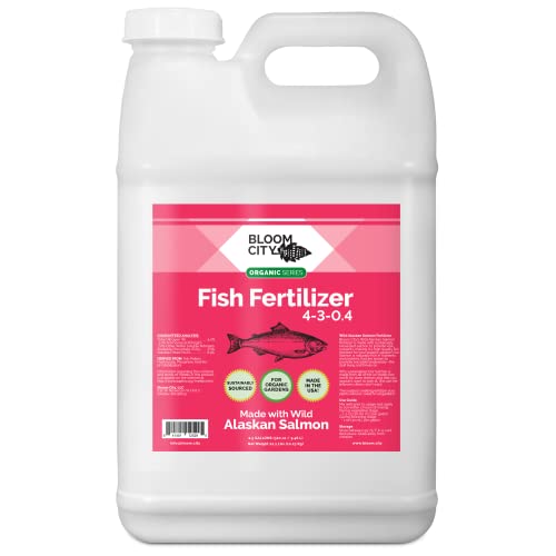 Organic Alaska Fish Fertilizer for Plants - Fish Emulsion Fertilizer for Plants, Vegetables, & Soil - Sustainable Alaskan Fish Fertilizer Concentrated Salmon Formula, 2.5 Gallon (320 oz)