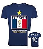 Lavable a máquina JL Copa Mundial de Fútbol 2018 Camiseta Francia Poliéster Bandera - Nombre y Número Personalizable (XX-Large, No)