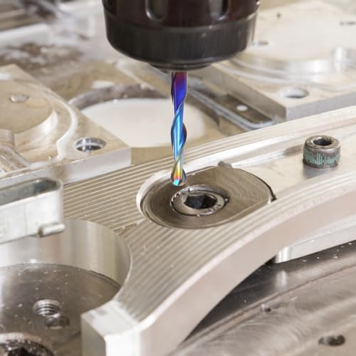 QUARKZMAN 10 Stück Kugelfräser CNC-Fräser, 1/8 Blau Nano-beschichtet, Spiralnut, 2 Schneiden aus Vollhartmetall, 1/8 (3,175 mm) Schaft, 1/16 Schneidlänge, 1-1/2 Gesamtlänge