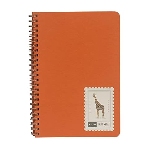 Kolo 5.5x8.5 Mixed Media Book, Spiral Bound, 184lb/300gsm, Ideal for Wet and Dry Media Cover