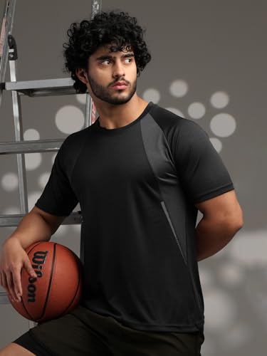 Image of CHKOKKO Gym Tshirt for Men Workout Regular Fit Sports Activewear Man Tshirts with Round Crew Neck and Half Sleeves for Yoga Running&Outdoor Activities