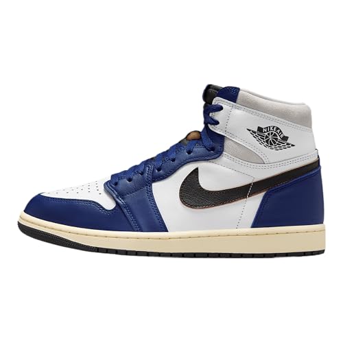 Air Jordan 1 High OG Rare Air Men's Shoes (DZ5485-100, White/Neutral Grey/Deep Royal Blue/Black) Size 8