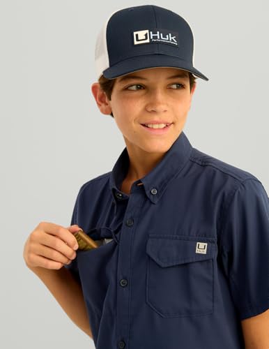 HUK Kids Tide Point Short Sleeve Shirt, Fishing Button Down for Kids3