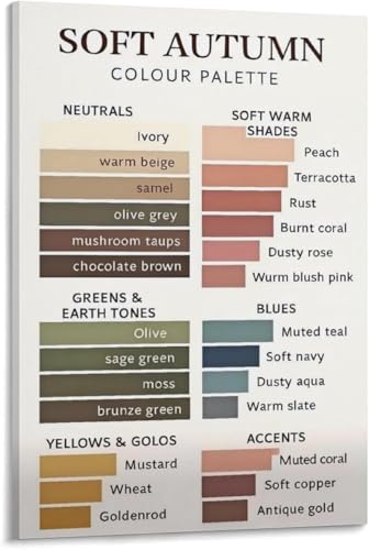Soft Autumn Colour Palette Poster Neutrals Warm Shades Earth Tones