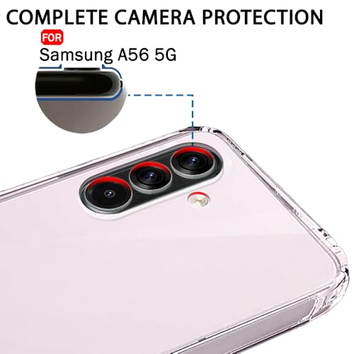 Image of TheGiftKart Back Cover Soft Case for Samsung Galaxy A56 5G | Best Camera Protection | Inbuilt Dust Plugs & Anti-Slip Grip | Ultra Clear Slim Back Cover Case for Samsung A56 5G (Silicone, Transparent)
